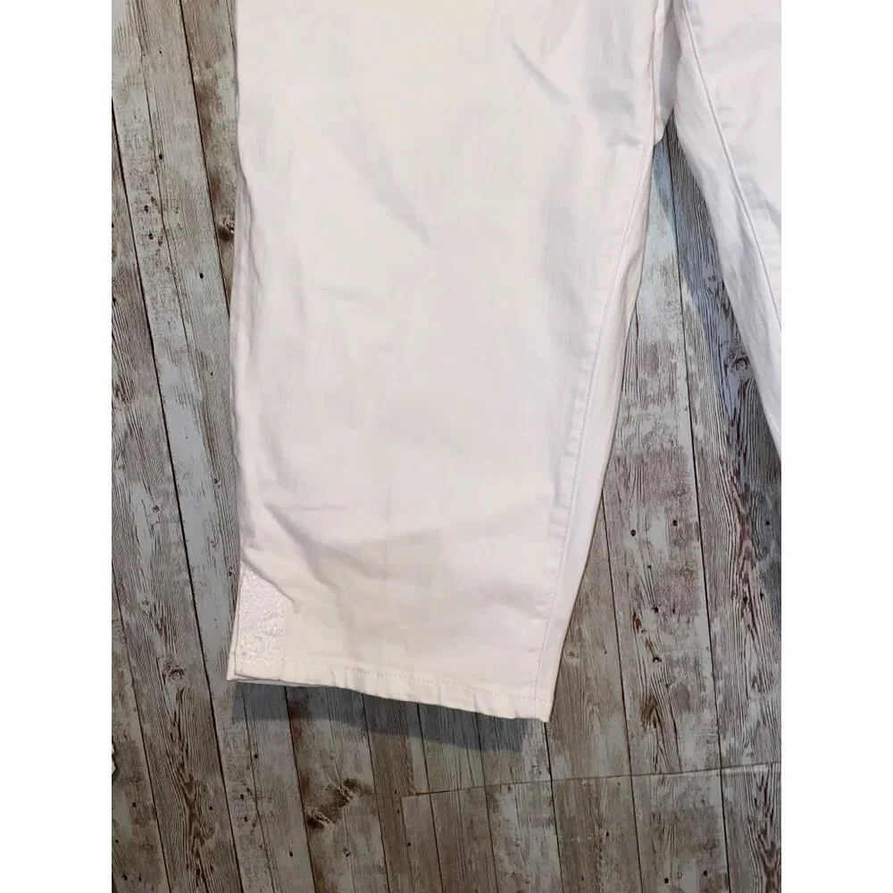 Women's Gloria Vanderbilt White Denim Cropped Capris Jeans 18W Slimming Effect - Picture 5 of 16